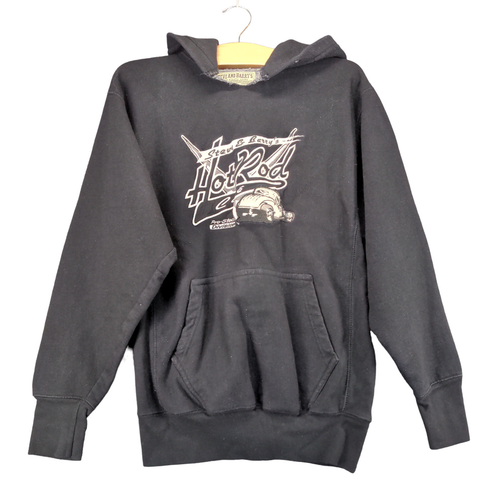 Steve & Barry's Men's Hot Rod Cafe Pullover Hoodie Black Small Long Sleeve